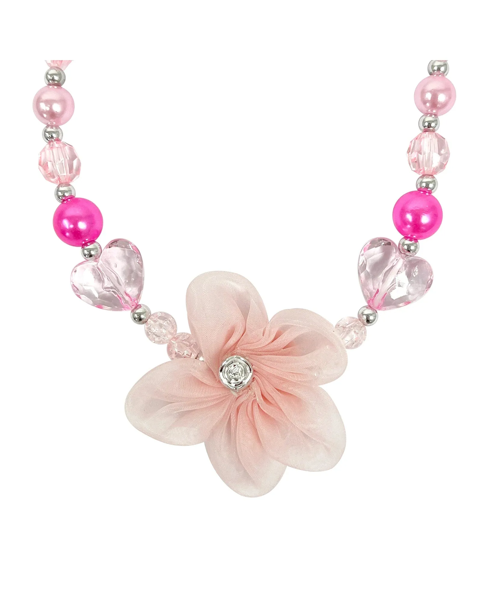 Pink Poppy Flower Necklace