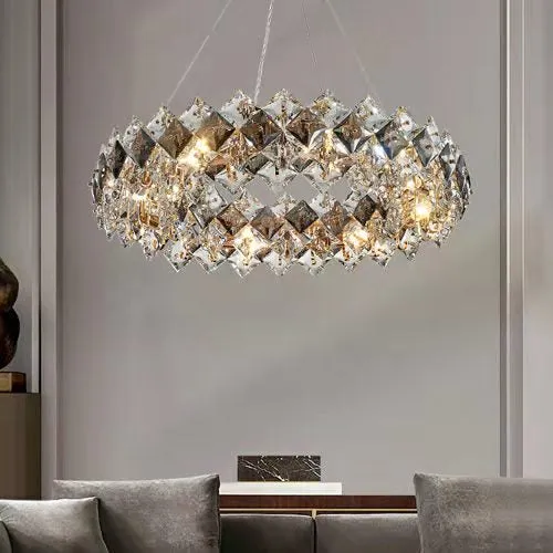 Prismatic Crystal Chandelier For Living Room Dining Room Ceiling Light