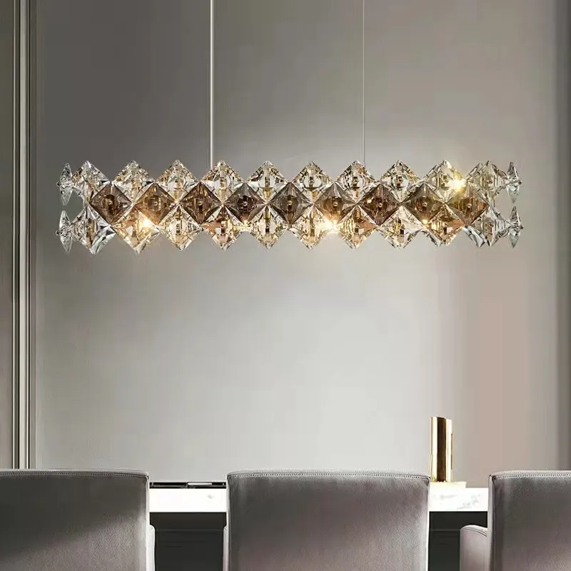 Prismatic Crystal Chandelier For Living Room Dining Room Ceiling Light