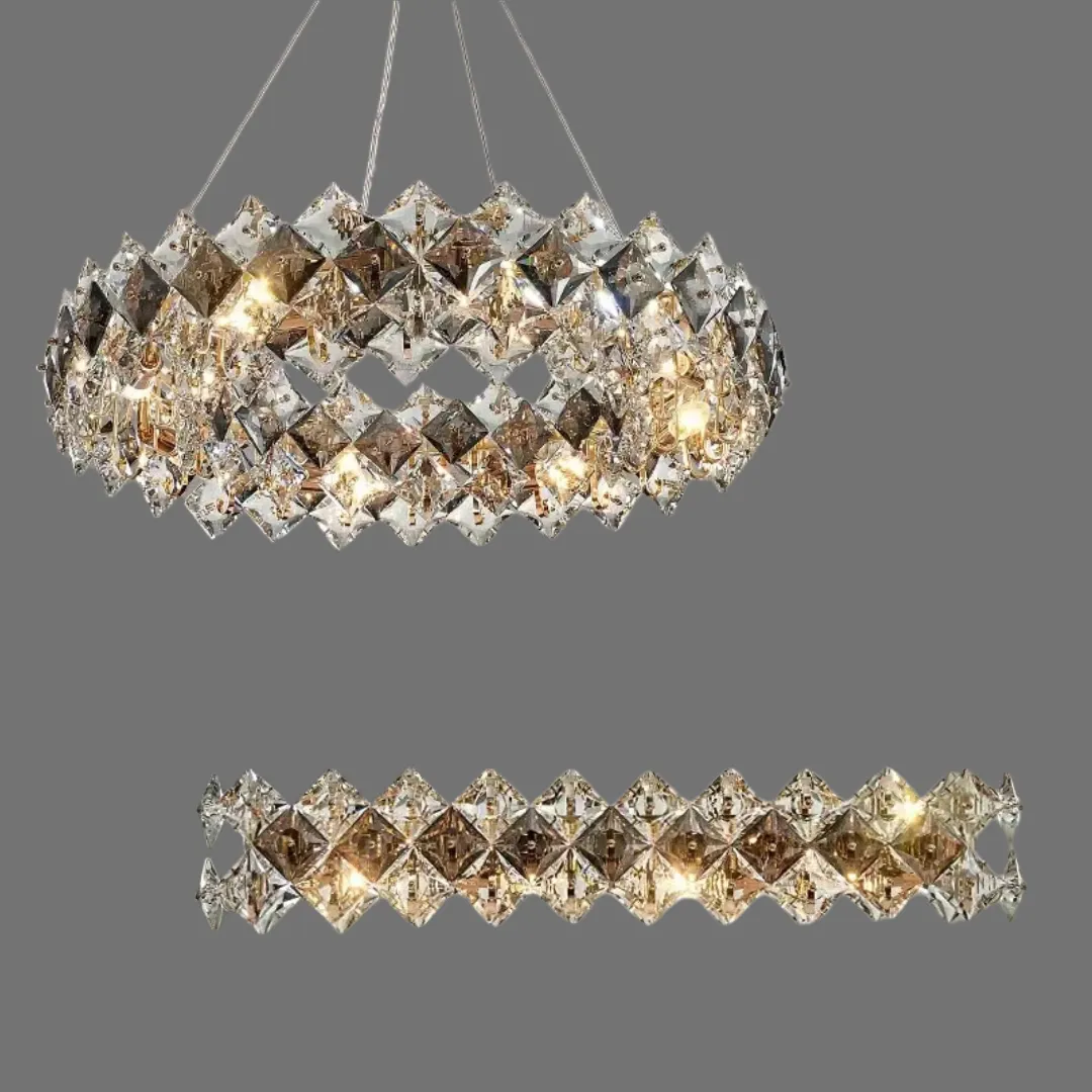 Prismatic Crystal Chandelier For Living Room Dining Room Ceiling Light