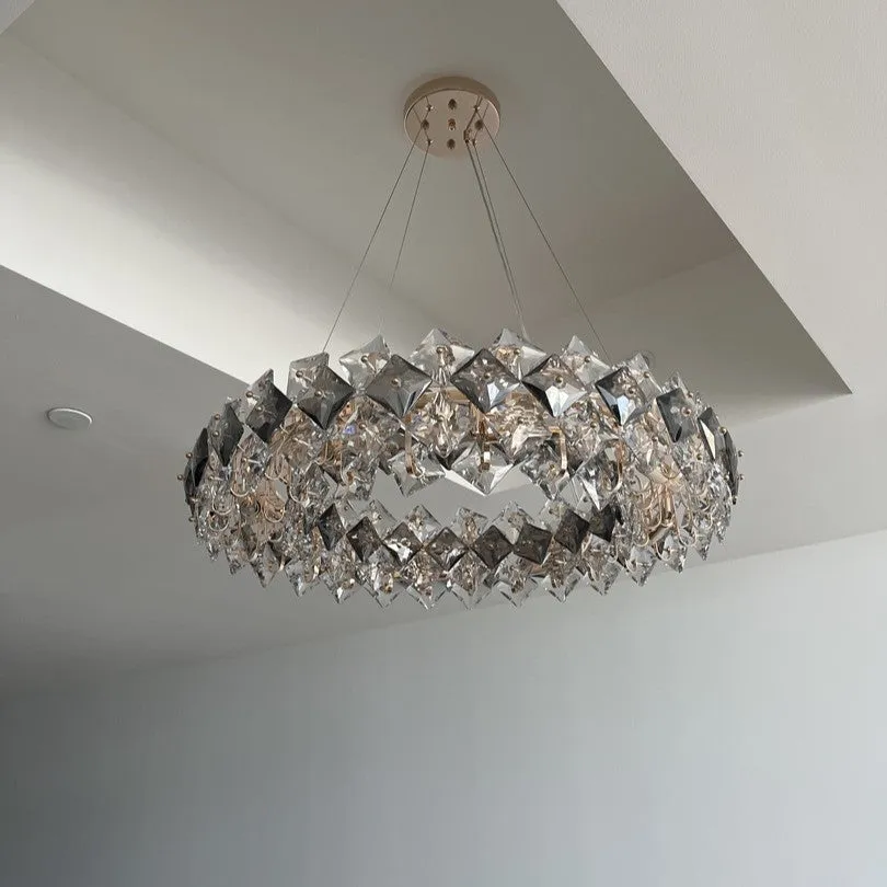 Prismatic Crystal Chandelier For Living Room Dining Room Ceiling Light