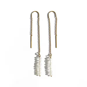 Rainbow-Moonstone 14K Gold Fill Thread Earrings