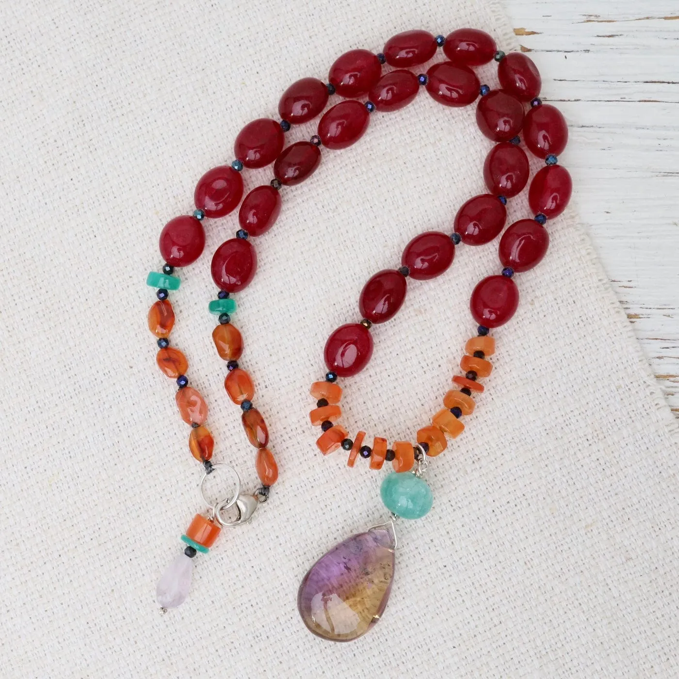 Red Jade Mix Necklace