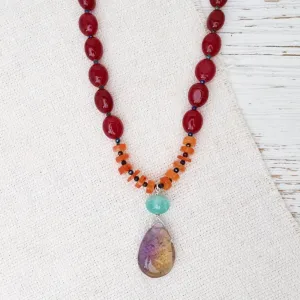 Red Jade Mix Necklace