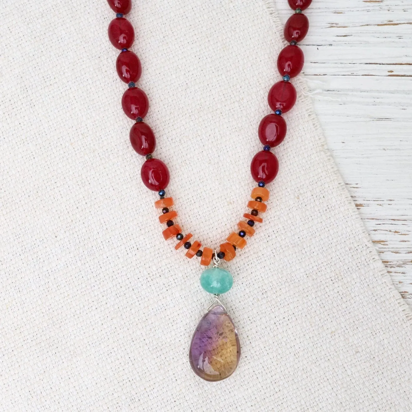 Red Jade Mix Necklace