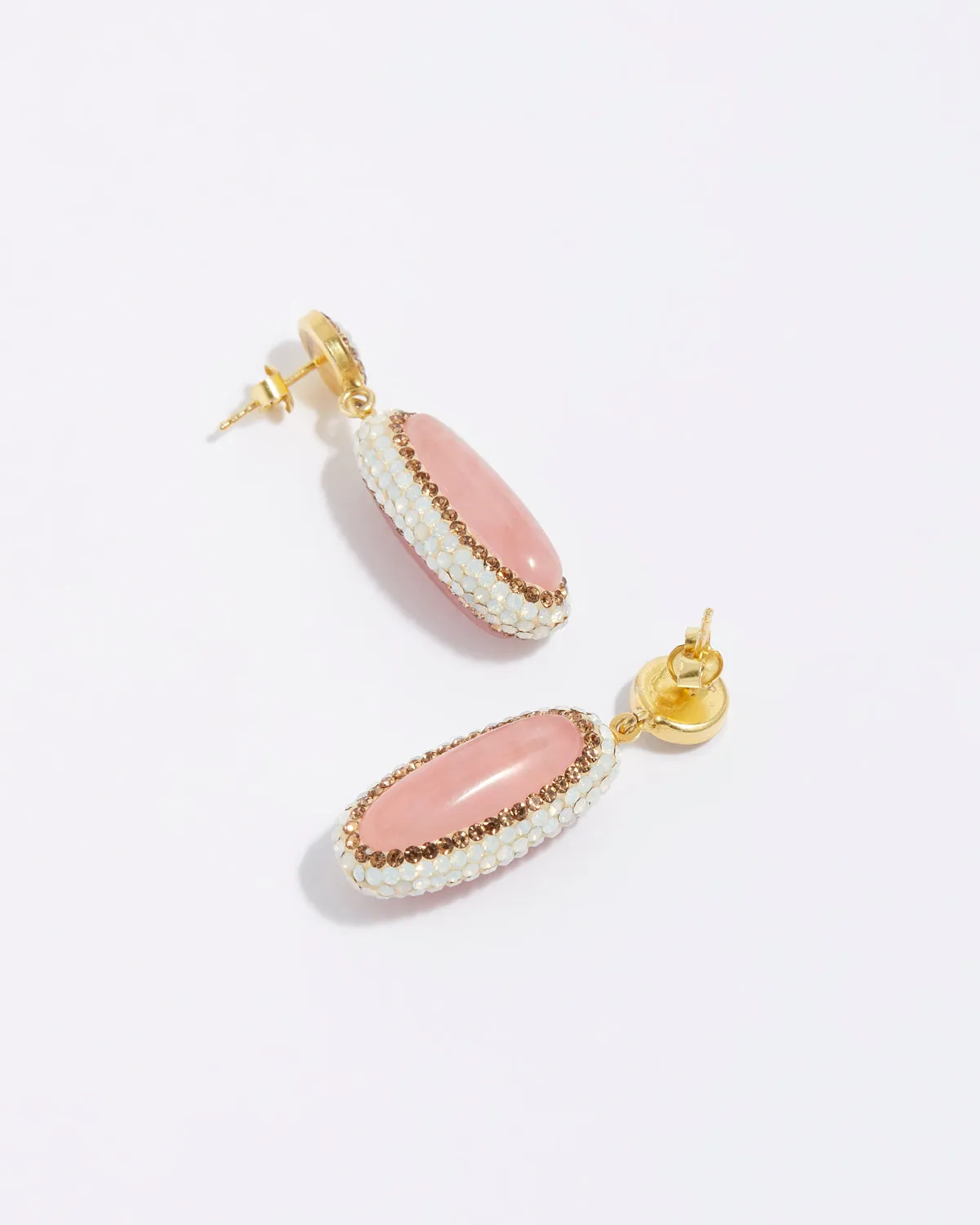 Rose Quartz Double Sided Earrings