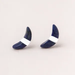 Scout Crescent Moon Stud Earring - Lapis & Silver