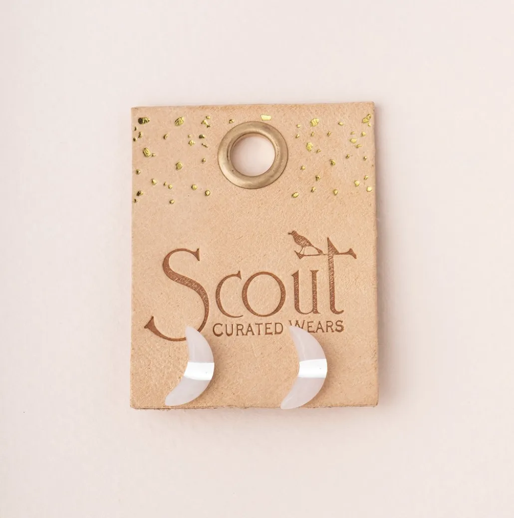 Scout Crescent Moon Stud Earring - Lapis & Silver