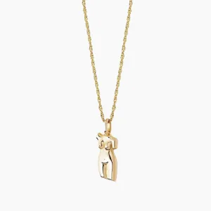 Simple Abstract Body Gold Plated Necklace