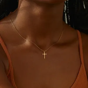 Slim Chain Geometric Necklace Simple Cross Women