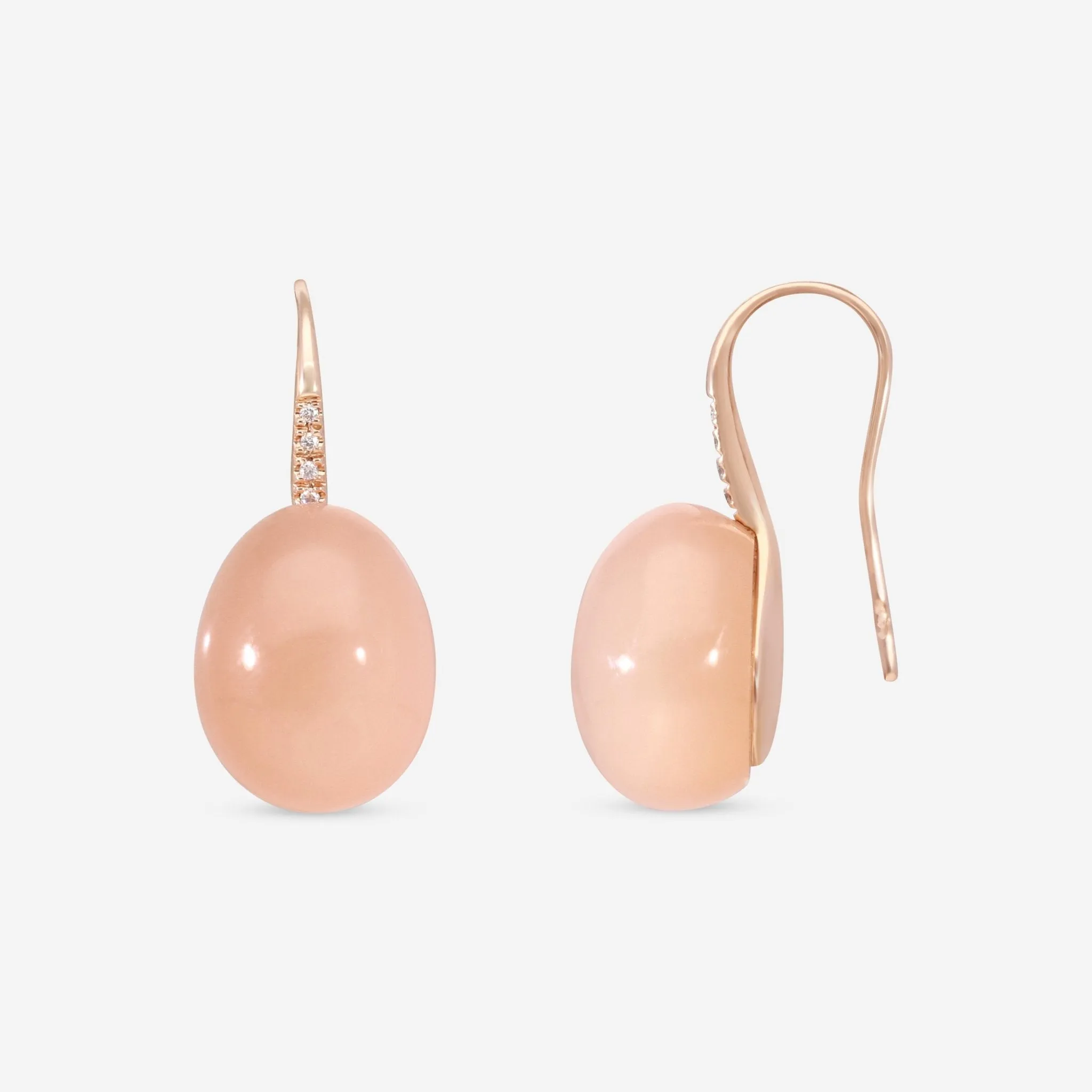 SuperOro Meteo 18K Rose Gold Diamond & Orange Moonstone Earrings METEO/O734