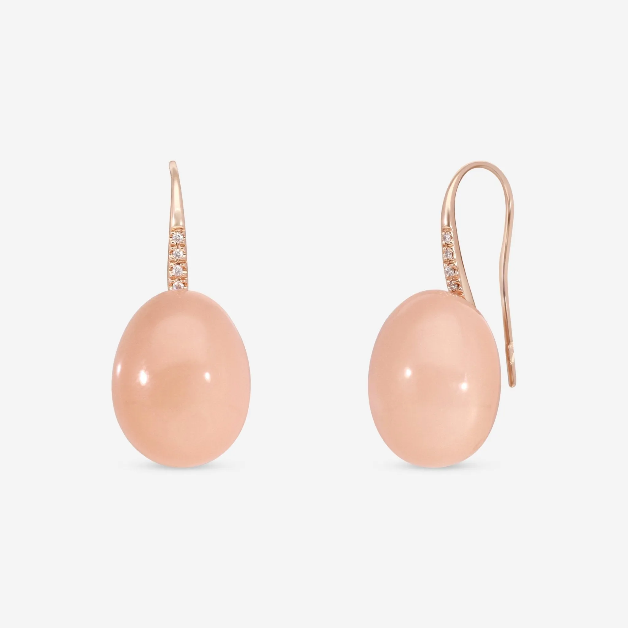 SuperOro Meteo 18K Rose Gold Diamond & Orange Moonstone Earrings METEO/O734