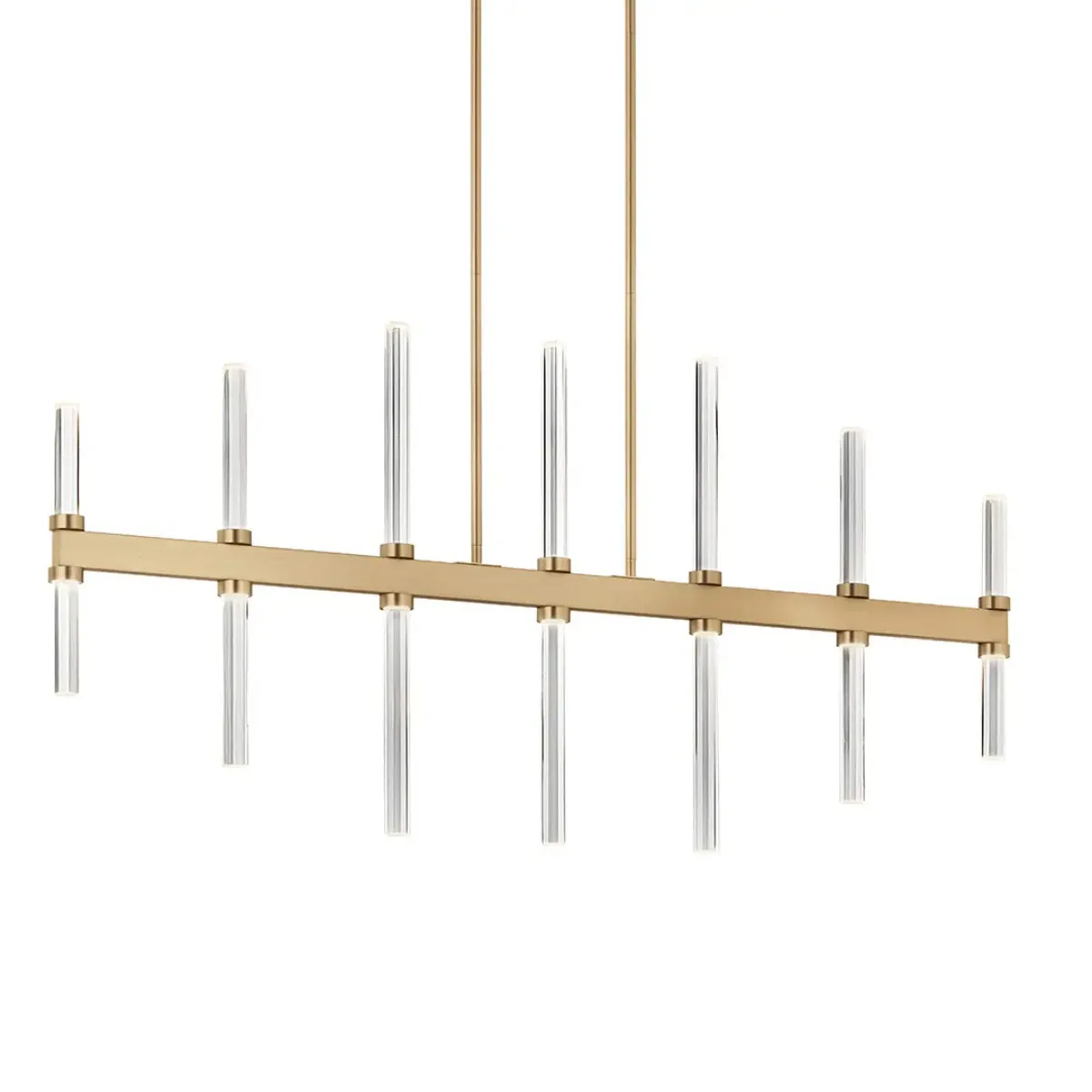 Sycara 48" 14-Light Linear LED Chandelier, Champagne Bronze Finish