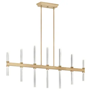 Sycara 48" 14-Light Linear LED Chandelier, Champagne Bronze Finish