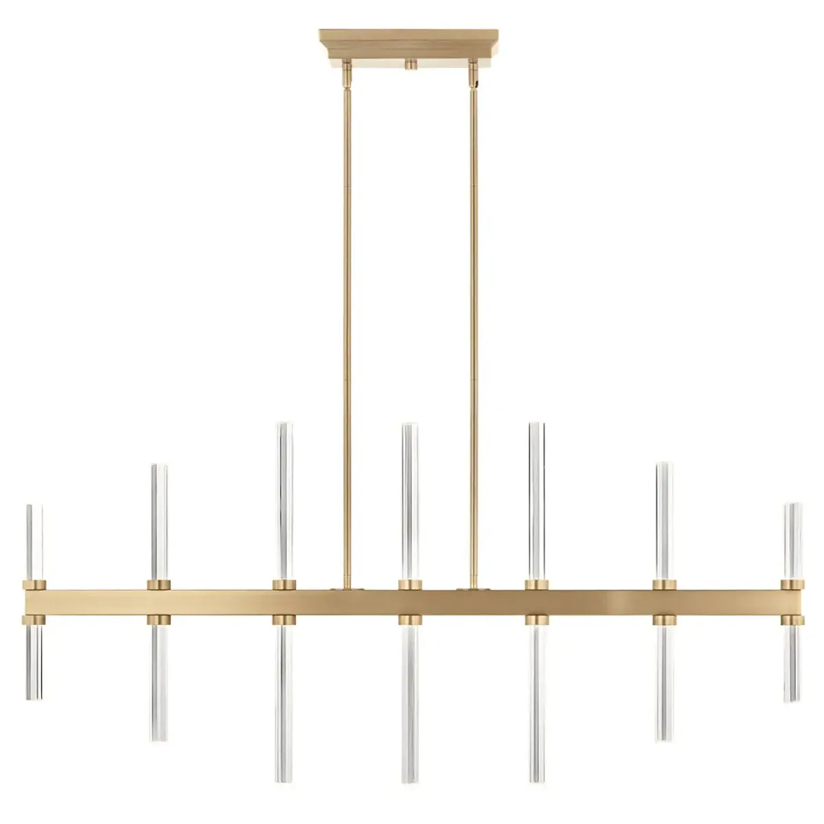 Sycara 48" 14-Light Linear LED Chandelier, Champagne Bronze Finish