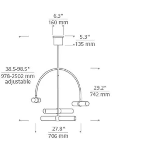 Tech Lighting 700 Calumn 4-Light Chandelier