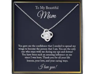 To My Beautiful Mom Necklace, Mom Gift, Mom Necklace, Mom Birthday Gift from Daughter, Mom Gift from Son, Mother's Day Gifts