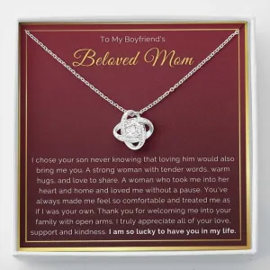 To My Beloved Mom Necklace, Mom Necklace Jewelry for Anniversary , Birthday & Mother's Day, Message Card to Beloved Mother