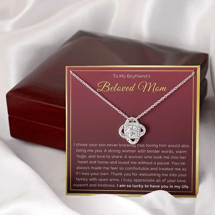 To My Beloved Mom Necklace, Mom Necklace Jewelry for Anniversary , Birthday & Mother's Day, Message Card to Beloved Mother