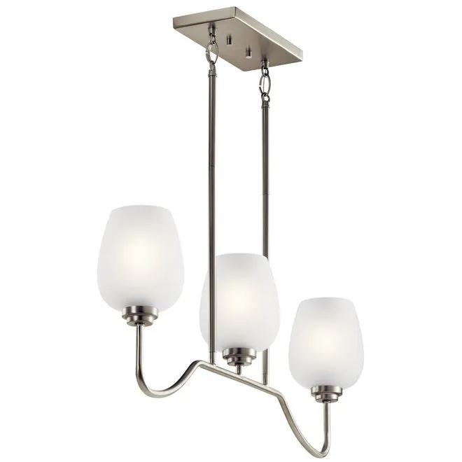 Valserrano 31 in. 3 Lights Chandelier Nickel Finish Satin Etched