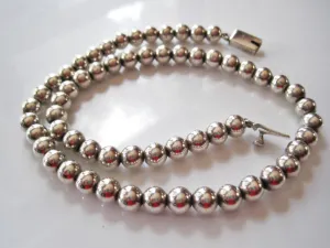 Vintage Silver Mexican Ball Choker Necklace