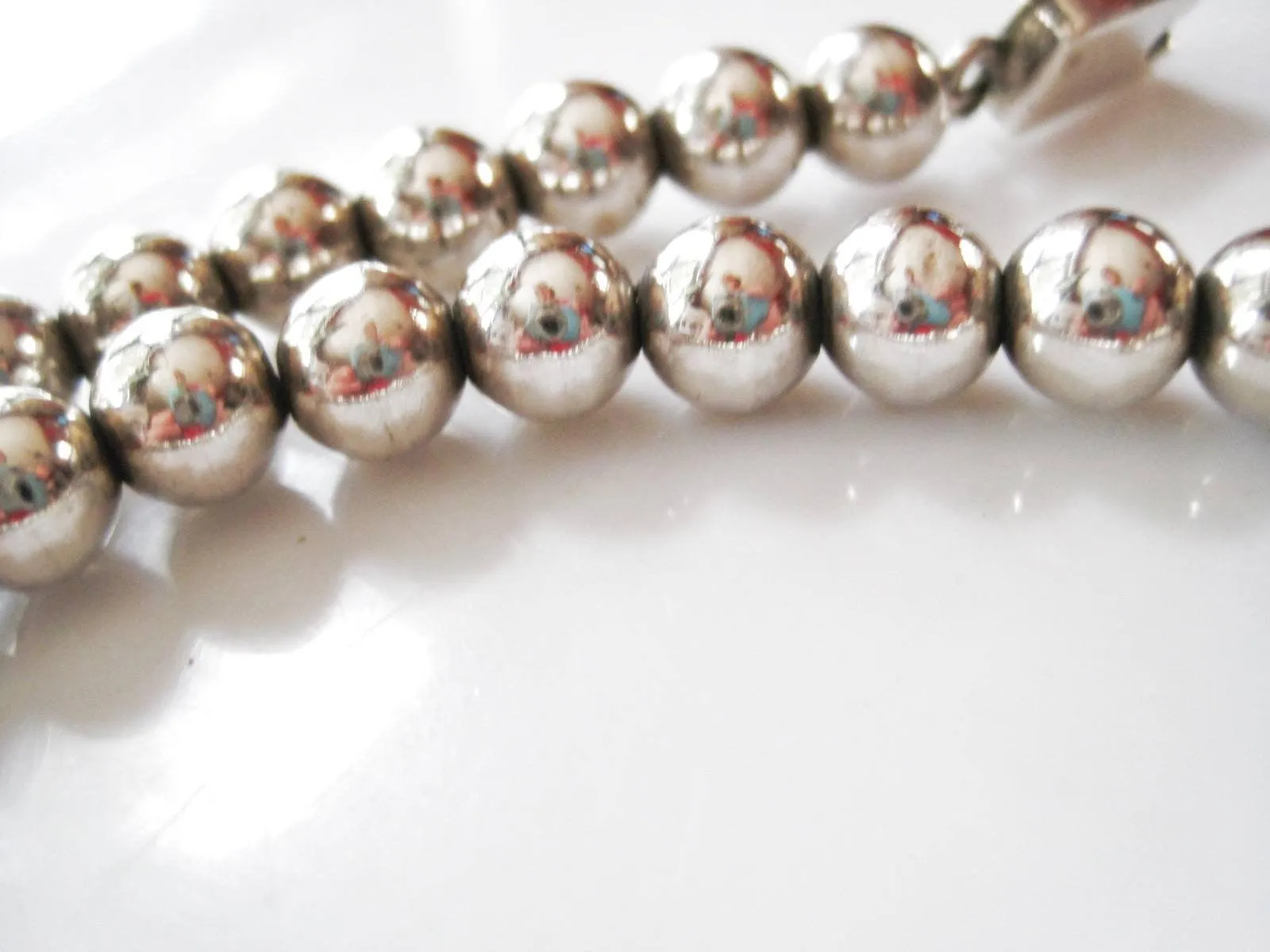 Vintage Silver Mexican Ball Choker Necklace