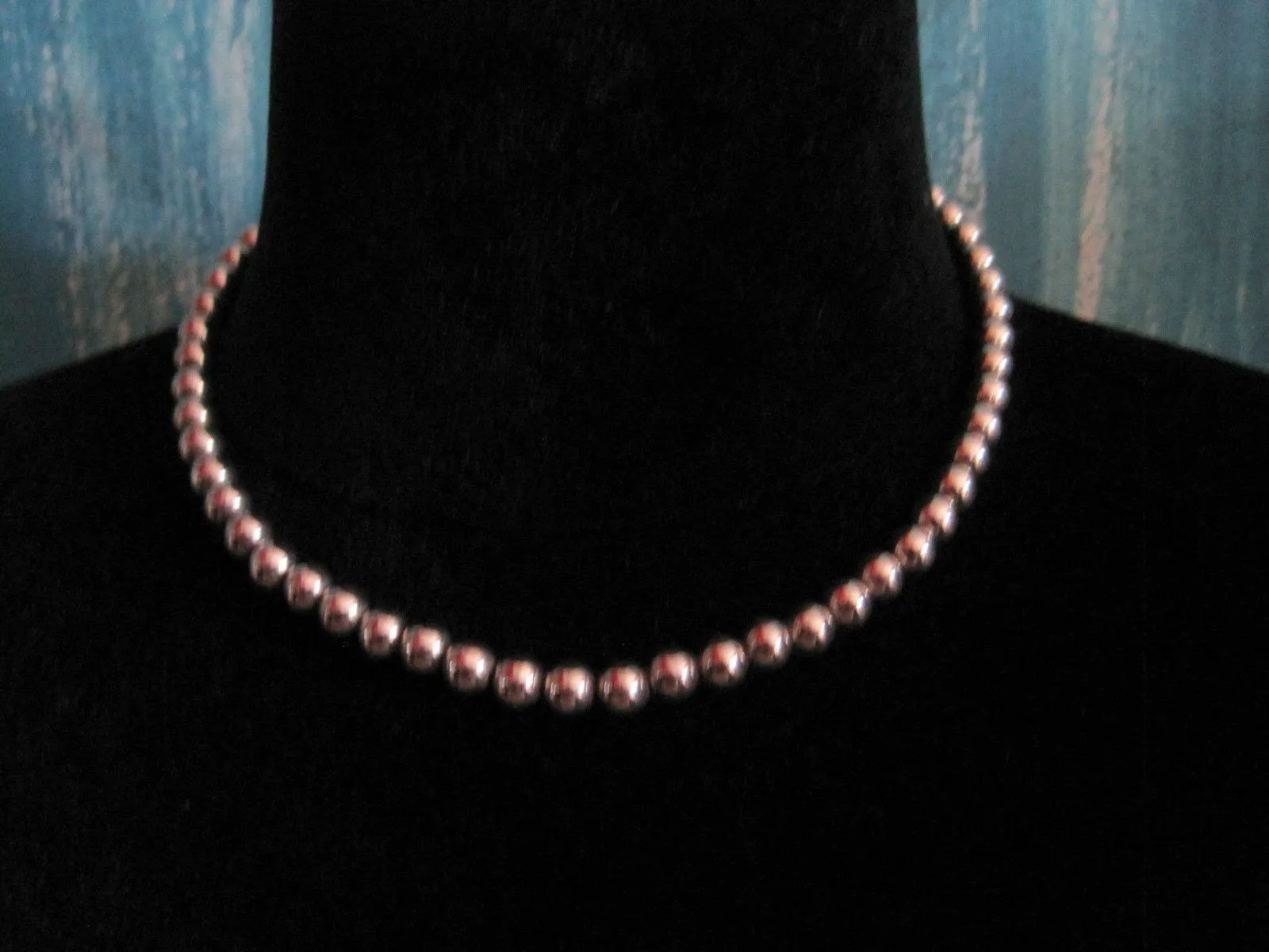 Vintage Silver Mexican Ball Choker Necklace