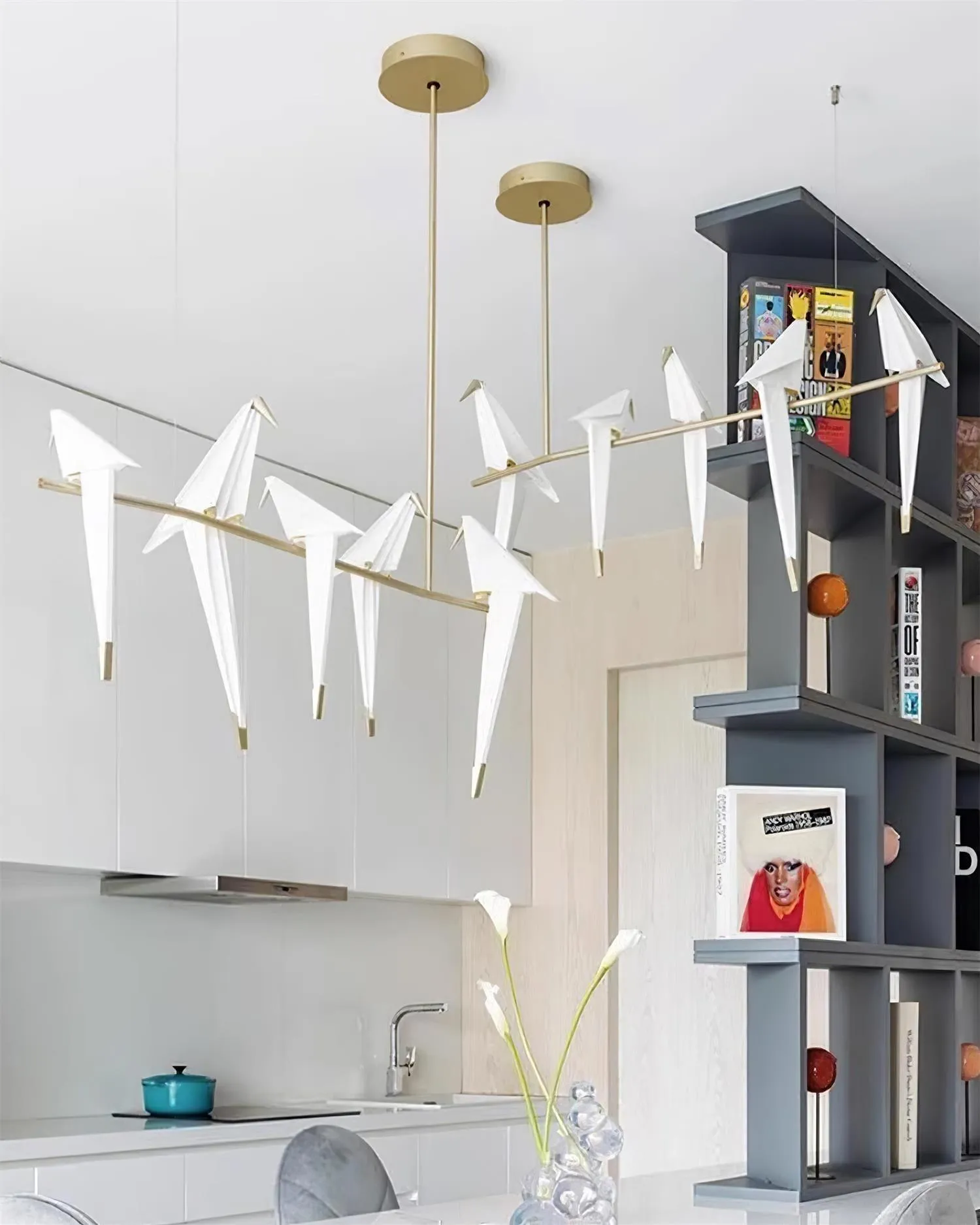 White Paper Crane Chandelier