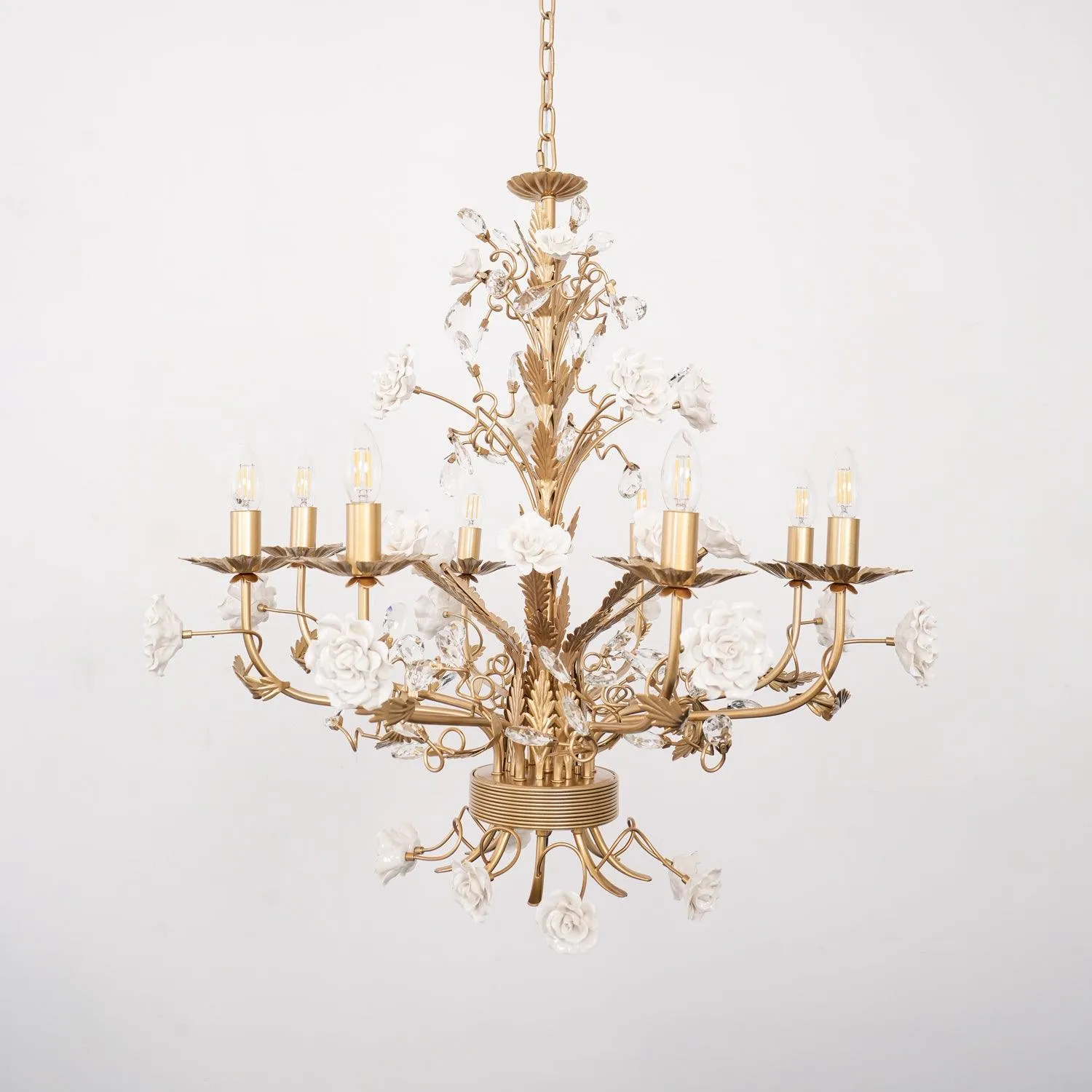 White Rose Crystal Chandelier