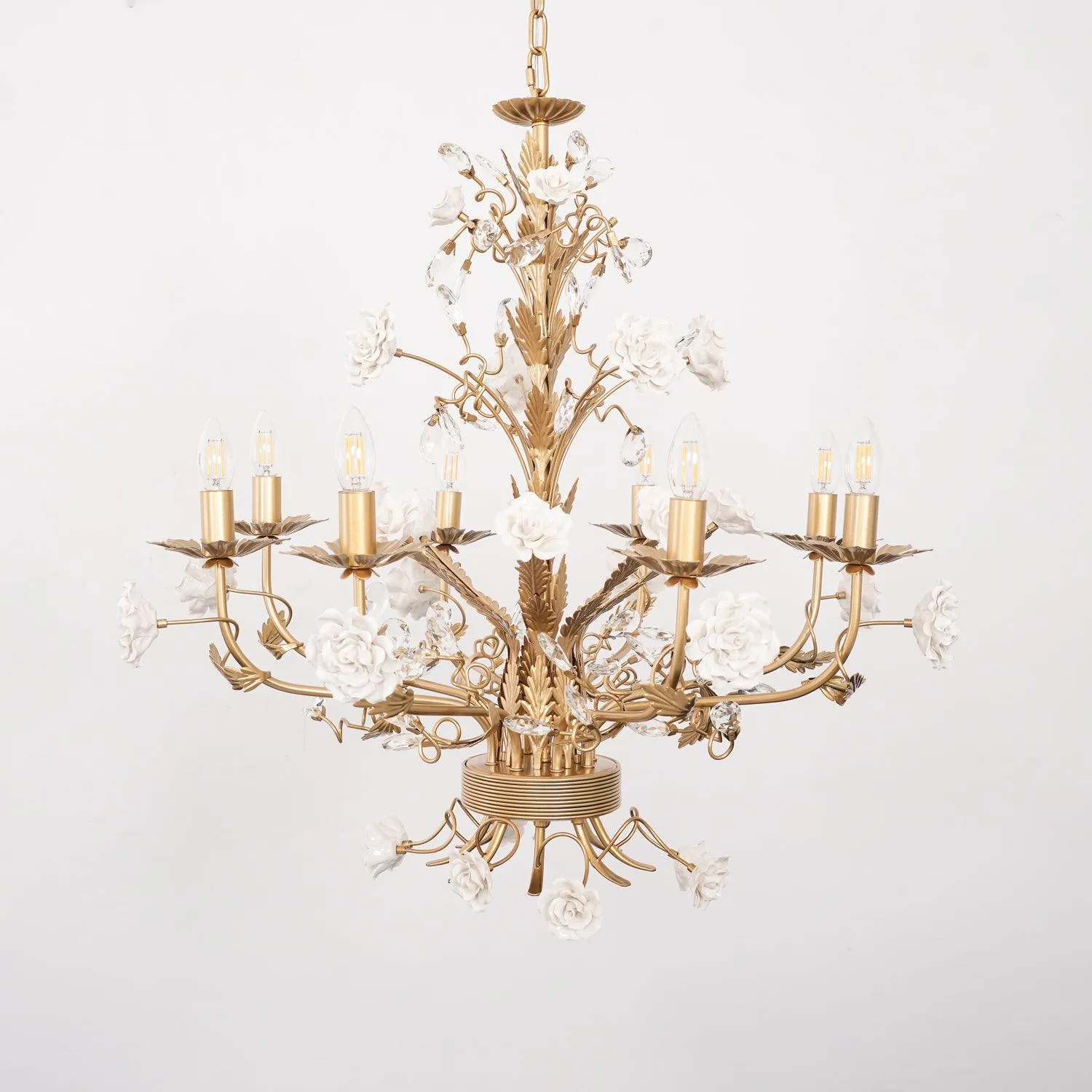 White Rose Crystal Chandelier