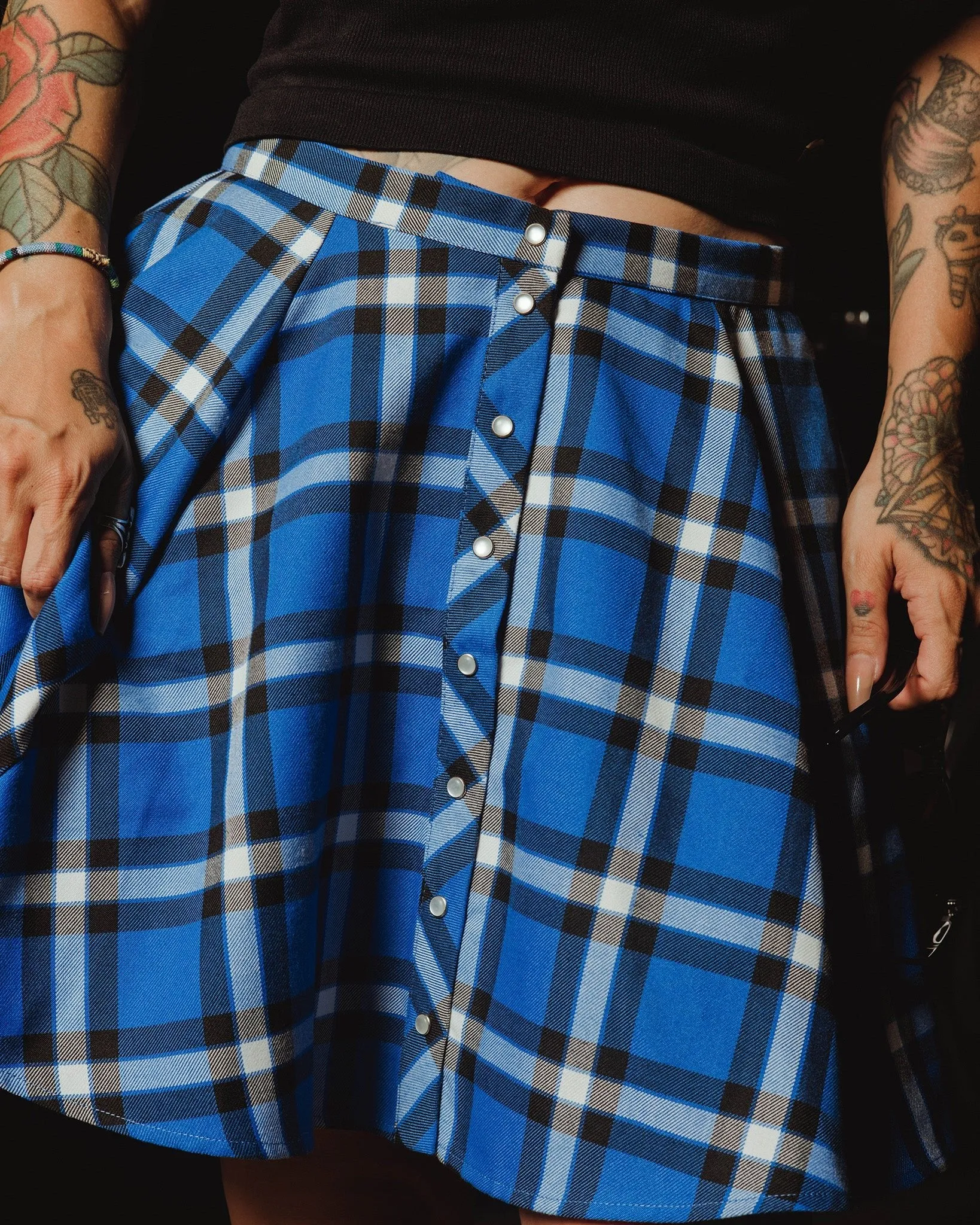 Women's Lapis Flannel Circle Skirt